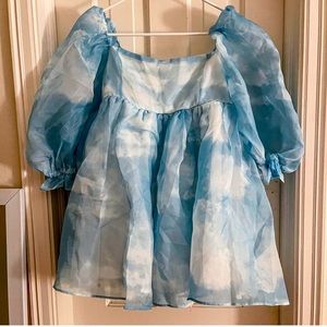 Hazel and Olive cloud print puff dress